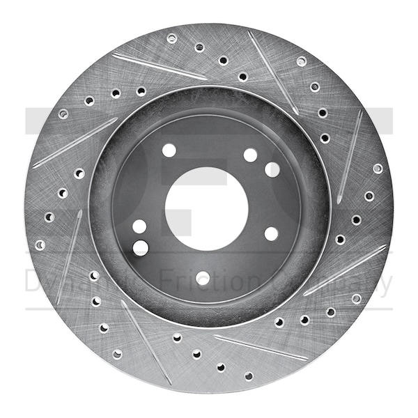 Dynamic Friction Co BRAKE ROTOR DRILLED AND SLOTTED SILVER 631-47008L - main